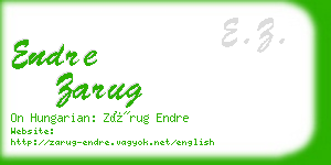 endre zarug business card